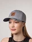 Бейсболка KANGOL арт. K5441 Leather Patch Flexfit Baseball (светло-серый)